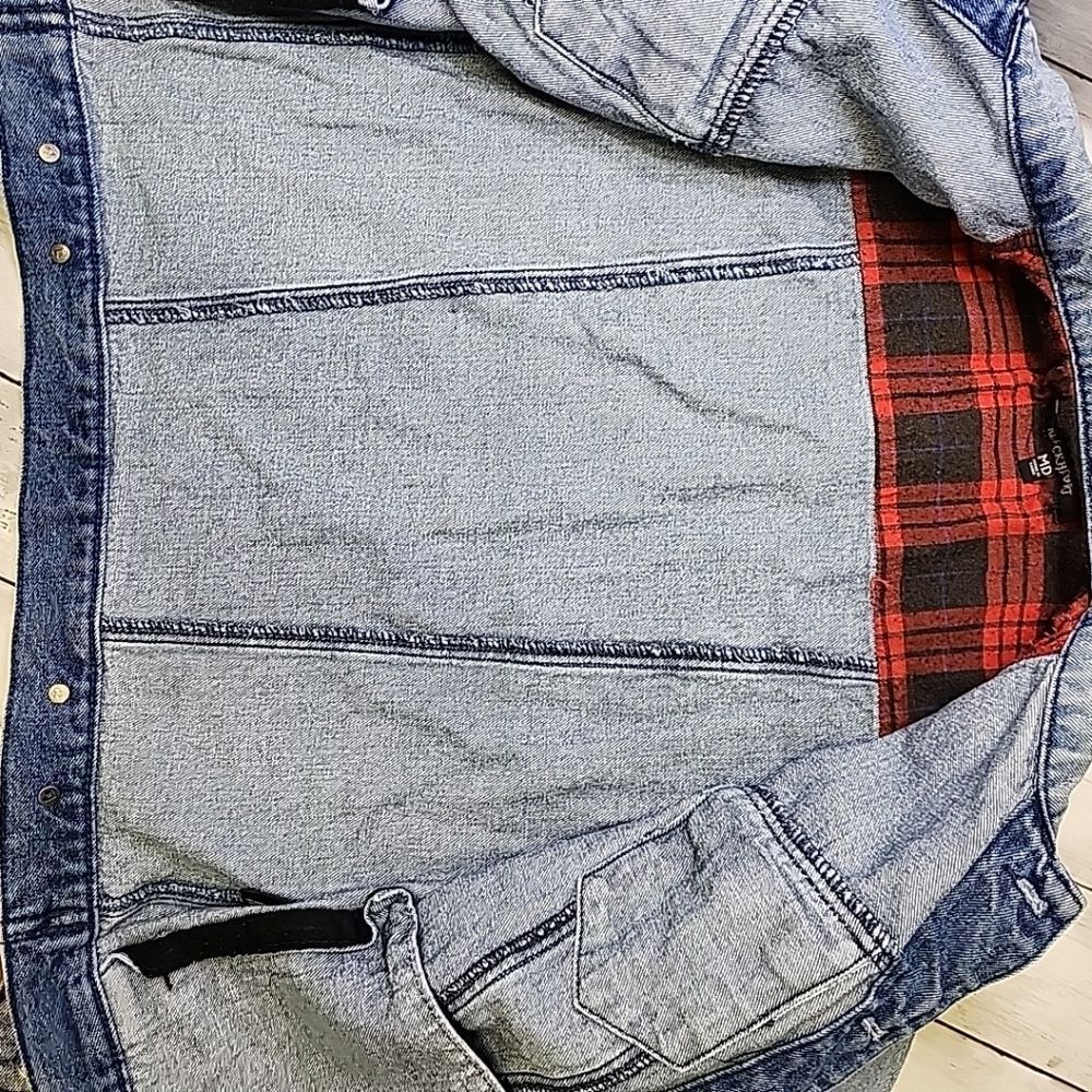BlackHeart ACID WASH PLAID Partially LINED TRUCKER JACKET SIZE M - Picture 14 of 14